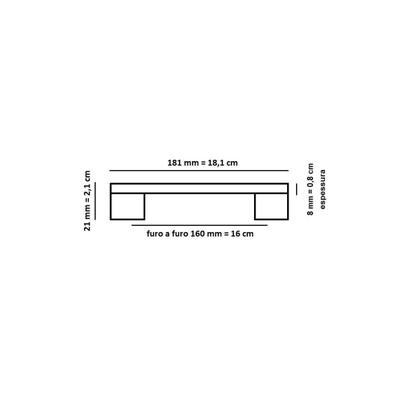 Imagem de Kit 3 Puxador Preto Fosco Il 950 Metal 160Mm Com Parafusos