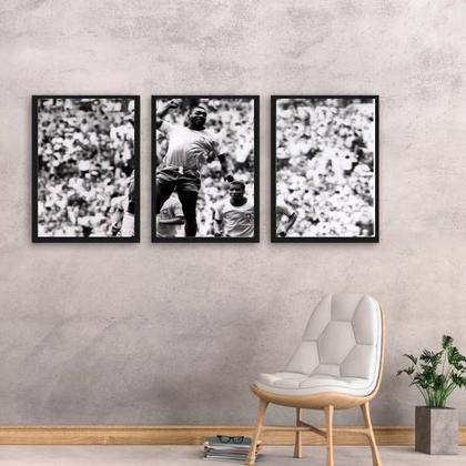 Imagem de Kit 3 Quadros Comemoração Futebol 45x34cm