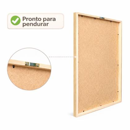 Imagem de Kit 3 Quadros Decorativo 40x60 Moldura Grande Dourado Vaso Luxo