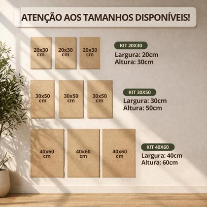 Imagem de Kit 3 Quadros Decorativos Botânico Terrosos 40x60 cm