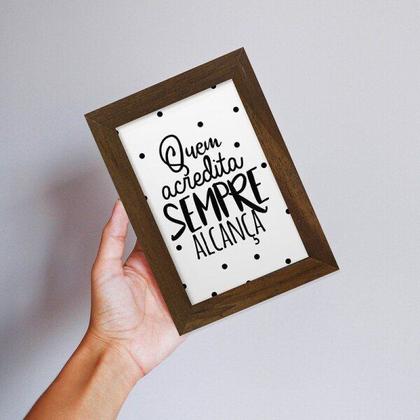 Imagem de Kit 3 Quadros Decorativos Frases Motivação Fé Preto e Branco Quadro de Parede Sala Quarto com Moldura Hugart 10x15cm