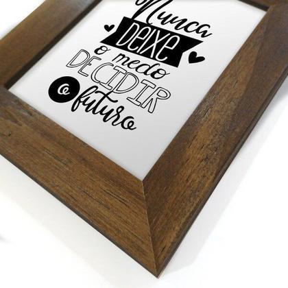 Imagem de Kit 3 Quadros Decorativos Frases Motivação Fé Preto e Branco Quadro de Parede Sala Quarto com Moldura Hugart 10x15cm