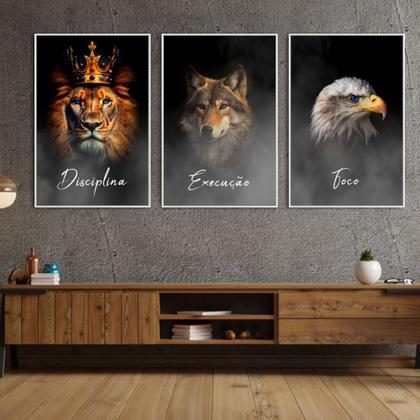 Imagem de Kit 3 Quadros Disciplina, Execução, Foco