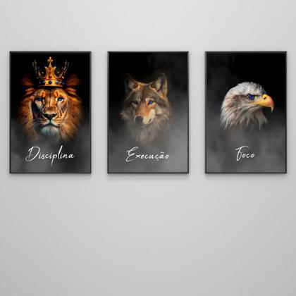 Imagem de Kit 3 Quadros Disciplina, Execução, Foco