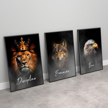 Imagem de Kit 3 Quadros Disciplina, Execução, Foco