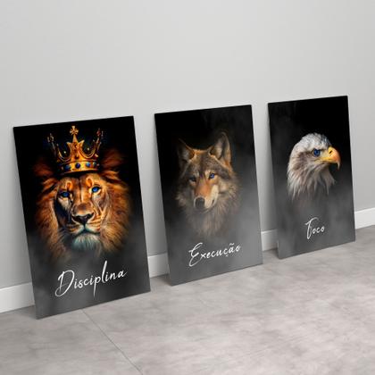 Imagem de Kit 3 Quadros Disciplina, Execução, Foco
