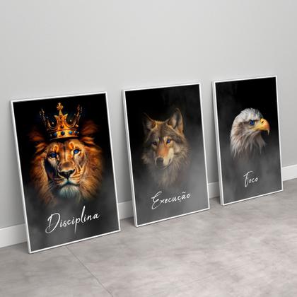 Imagem de Kit 3 Quadros Disciplina, Execução, Foco