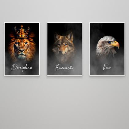 Imagem de Kit 3 Quadros Disciplina, Execução, Foco