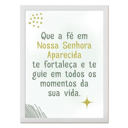 Imagem de Kit 3 Quadros para Quarto Infantil Bebê com Moldura Oração Anjo Nossa Senhora Jesus sem vidro