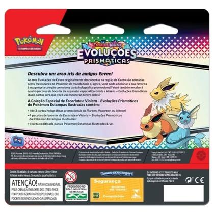 Imagem de Kit 3 Quádruplo Pack Pokémon Evoluções Prismáticas EV8.5 Português Lançamento 2025
