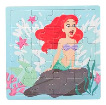 Imagem de Kit 3 Quebra Cabeça Princesa Disney Bela Fera Ariel Rapunzel