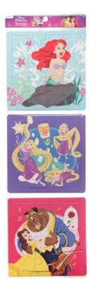 Imagem de Kit 3 Quebra Cabeça Princesa Disney Bela Fera Ariel Rapunzel