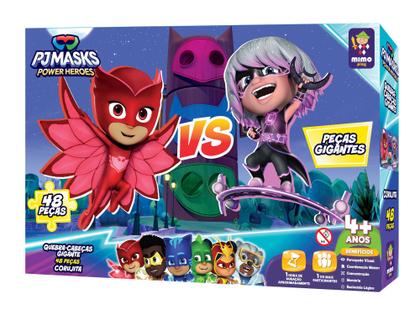 Imagem de Kit 3 Quebra Cabeças Gigante 48 Peças PJ Mask e 1 Jogo Educativo PJ Mask