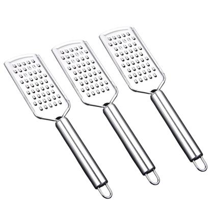 Imagem de Kit 3 Ralador Fino Inox 6X24,5cm Raladores Luxo Utensílios Cozinha Decoração Casa Multiuso