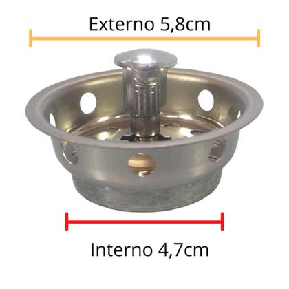Imagem de Kit 3 Ralo Pia Ralinho Pia Cesto Pia Cestinho Pia Val Americ