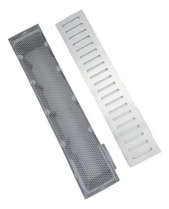 Imagem de Kit 3 Ralos 10x50 Grelha Aberta Inox 304 - Coletor Cinza