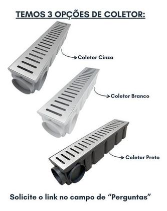 Imagem de Kit 3 Ralos 10x50 Grelha Aberta Inox 304 - Coletor Cinza