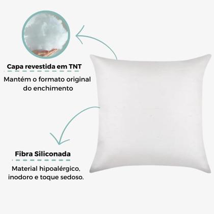 Imagem de Kit 3 Refil Enchimento 60X60 Para Capa Almofada 55cm Macio