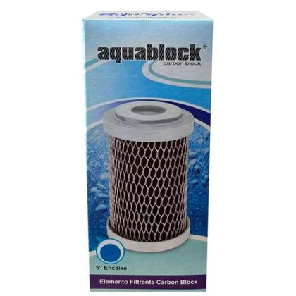 Imagem de Kit 3 Refil Filtro Carbon Block Aquablock 5 Carvão Aquaplus