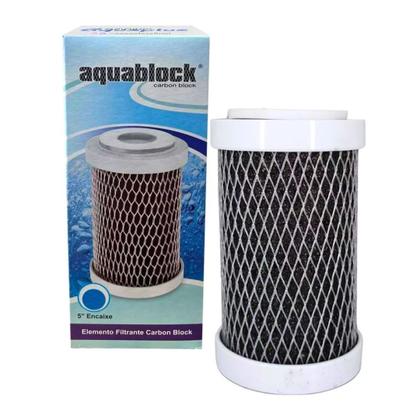 Imagem de Kit 3 Refil Filtro Carbon Block Aquablock 5 Carvão Aquaplus