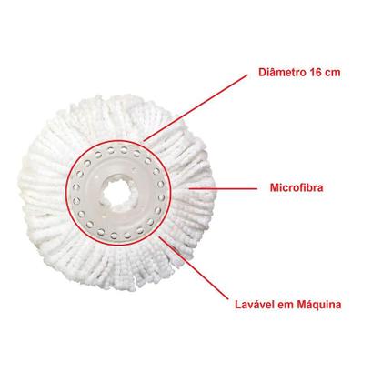Imagem de Kit 3 Refil Perfect Pro De Microfibra Top Mop Giratório 360 Limpeza Esfregão A Seco 972231