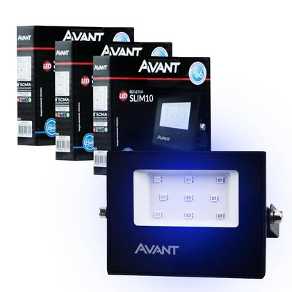 Imagem de Kit 3 Refletor LED Holofote Potente Slim 10W Luz Azul Aquario Piscina Bivolt - Avant