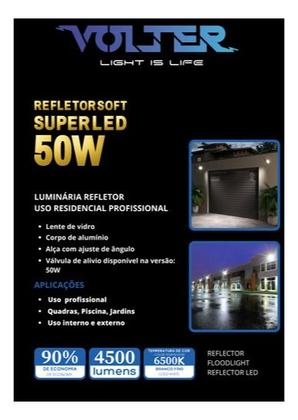 Kit 3 Refletores Led 50w Volter Superled Ip65 Holofote 6500k Imagem de Kit 3 Refletores Led 50w Volter Superled Ip65 Holofote 6500k