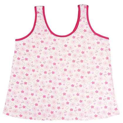 Imagem de Kit 3 Regata de Pijama Plus Size  2 Lisa 1 Estampada