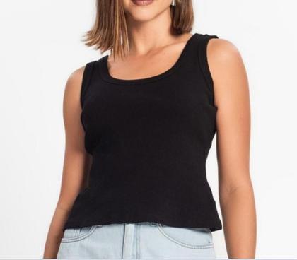 Imagem de Kit 3 regatas caneladas femininas ribana premium lisas cores neutras sortidas confortáveis