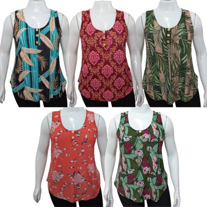 Imagem de Kit 3 Regatas Femininas Básica Soltinhas Malha Fria Verão Confortável.