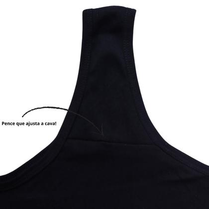 Imagem de Kit 3 Regatas Pijama Mega Plus Size 2 Lisas 1 Estampada G6 ao G10