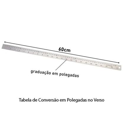Imagem de Kit 3 Réguas de Aço Inox 60cm 24 Pol Profissional Starfer