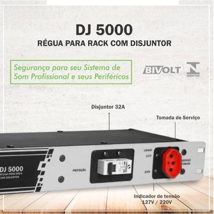 Imagem de Kit 3 Réguas Energia Rack 19 Com 8 Tomadas Disjuntor 5000w