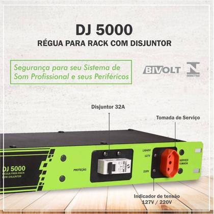 Imagem de Kit 3 Réguas Energia Rack 19 Com 8 Tomadas Disjuntor 5000w
