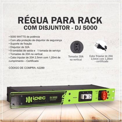 Imagem de Kit 3 Réguas Energia Rack 19 Com 8 Tomadas Disjuntor 5000w