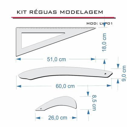 Imagem de Kit 3 Réguas Modelagem Mdf Madeira Patchwork Scrapbook Fenix