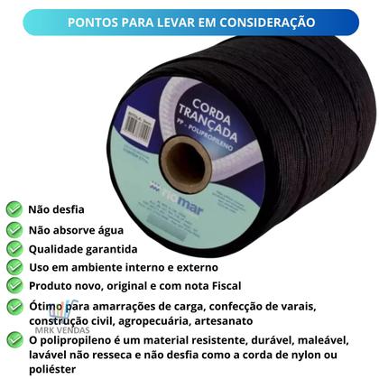 Imagem de Kit 3 Rolo De Corda Pp Seda Trançada 3mm 277m Resistente Multiuso Amarração