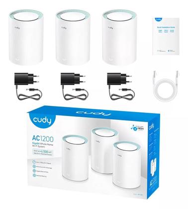 Imagem de Kit 3 Roteador Mesh Cudy Ac1200 Modelo M1300 3.0 Gigabit