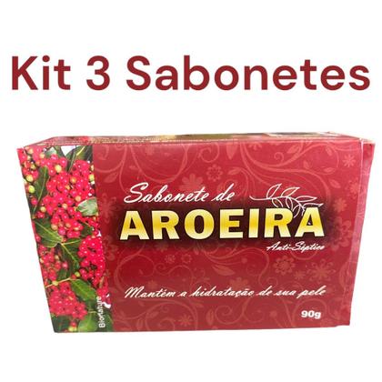 Imagem de Kit 3 Sabonetes Aroeira Em Barra 90gr