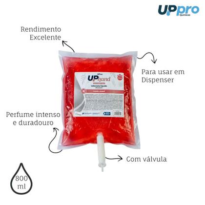 Imagem de Kit 3 Sabonetes Líquidos Glicerinados 800ml Romã e Maçã com Válvula para Dispenser UPPRO