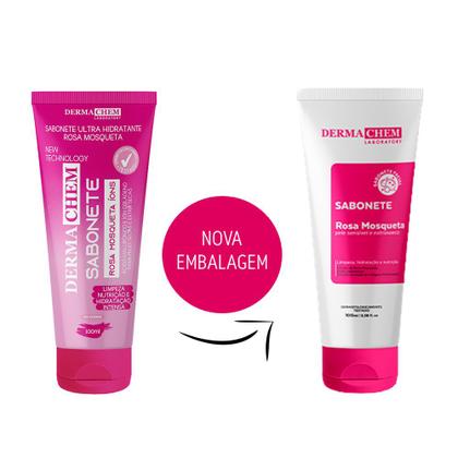 Imagem de Kit 3 Sabonetes Ultra Hidratante Pele Seca e Sensível Rosa Mosqueta Dermachem 100ml