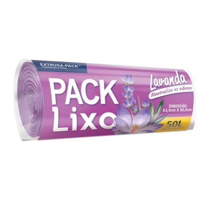 Imagem de Kit 3 Saco Lixo Lavanda Perfumado Neutraliza Odor 50L 120 Un