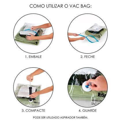 Kit 3 Saco para Armazenagem a Vácuo Vac Bag Impermeável Para Closet 45 x 65 cm Médio - Ordene Imagem de Kit 3 Saco para Armazenagem a Vácuo Vac Bag Impermeável Para Closet 45 x 65 cm Médio