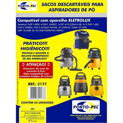 Imagem de Kit 3 Sacos Aspirador de Pó Electrolux - Acqua Power 20 AQP20 (2177)