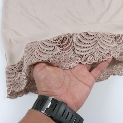 Imagem de Kit 3 Saia Anágua Saiote comprido Feminino Com Barra Renda  Bege Preto Atacado