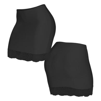 Imagem de Kit 3 Saia Anágua Saiote comprido Feminino Com Barra Renda  Bege Preto Atacado