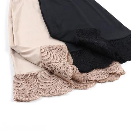 Imagem de Kit 3 Saia Anágua Saiote comprido Feminino Com Barra Renda  Bege Preto Atacado