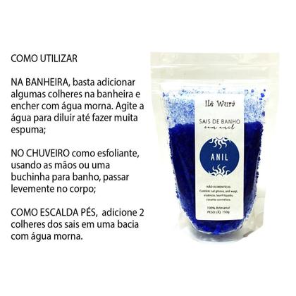 Imagem de Kit 3 Sal De Banho Anil Wagi Limpeza Com Anil Wagi Ilê Wurá