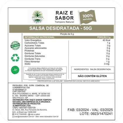 Imagem de Kit 3 Salsa Desidratada 100g Raiz e Sabor