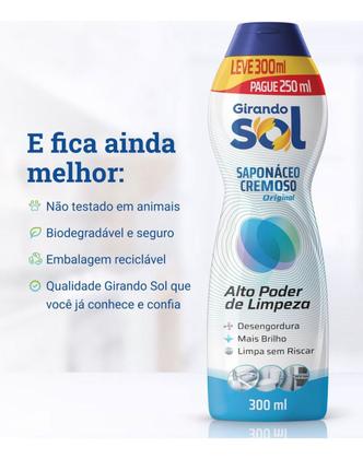 Imagem de Kit 3 Sapólio Saponáceo Cremoso Original - 300gr Girando Sol